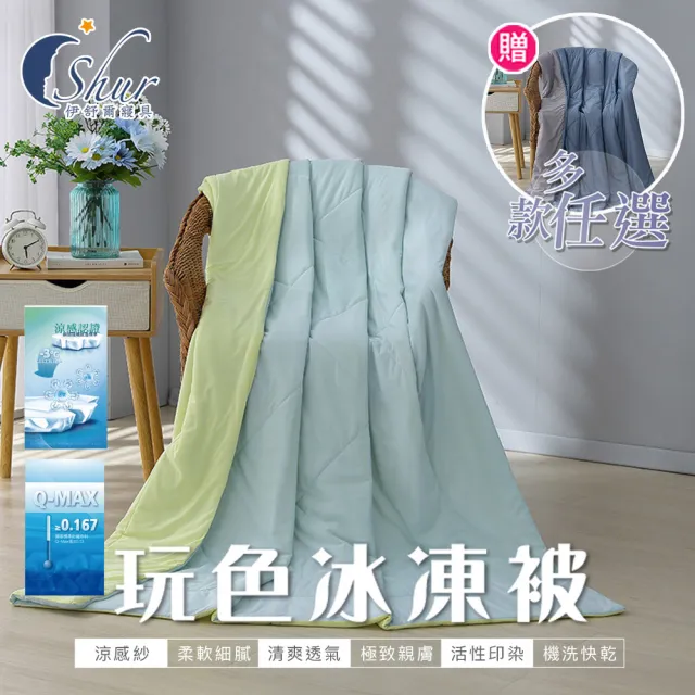 【ISHUR 伊舒爾】買1送1 玩色雙面冰凍涼被(涼感被/超密針織技術夏被/超滑順/多款選)