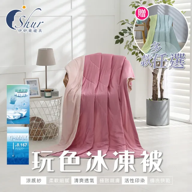 【ISHUR 伊舒爾】買1送1 玩色雙面冰凍涼被(涼感被/超密針織技術夏被/超滑順/多款選)