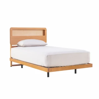 【有情門】STRAUSS Lab 日日愜意床組-3.5x6.2呎/離地高22.5(製作期2-3週/實木/MIT/單人/床架/床框/床頭板)