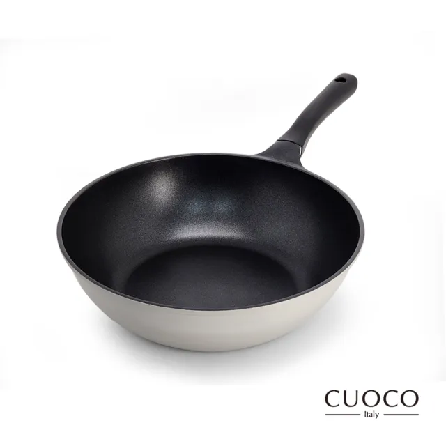 【CUOCO】鈦鑽不沾星辰炒鍋30cm(特別款-侘寂風灰)