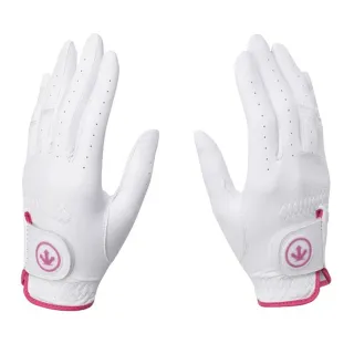 【DESCENTE】GOLF 迪桑特 女士 羊皮雙手高爾夫球手套(白色)