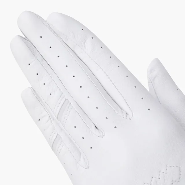【DESCENTE】GOLF 迪桑特 女士 羊皮雙手高爾夫球手套(白色)