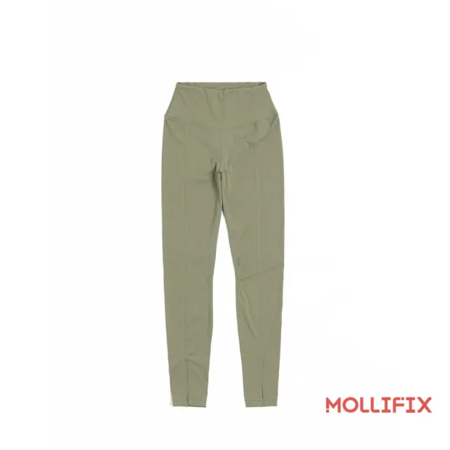【Mollifix 瑪莉菲絲】MOLLIFIX 高彈機能 開衩修身造型瑜珈褲