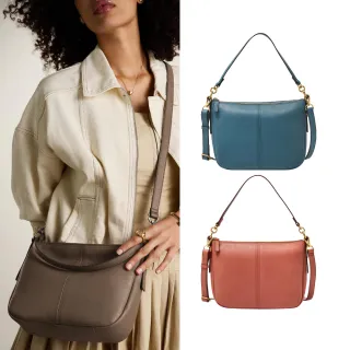 【FOSSIL 官方旗艦館】Jolie 真皮新月斜背包 雙12限定(多色可選)