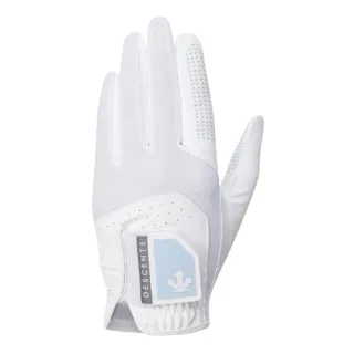 【DESCENTE】GOLF 迪桑特 男士 全方位透氣網眼左手高爾夫球手套(白色/黑色)
