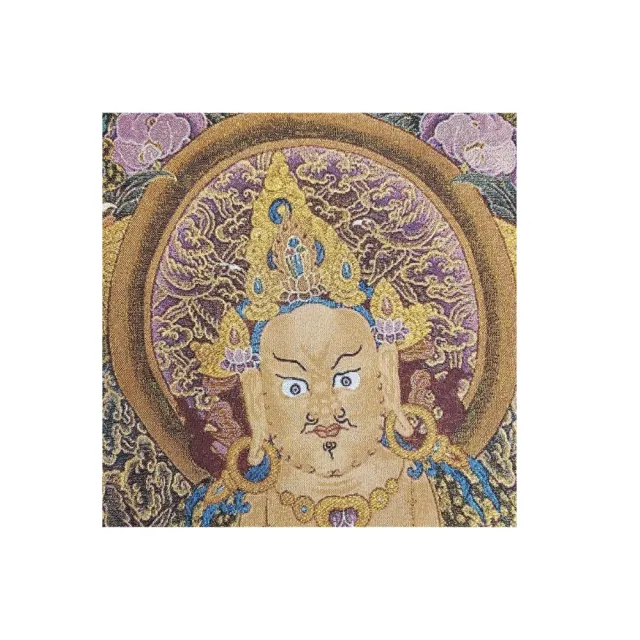 【藏古祥館】黃財神刺繡唐卡 YY03(黃財神 刺繡 唐卡)