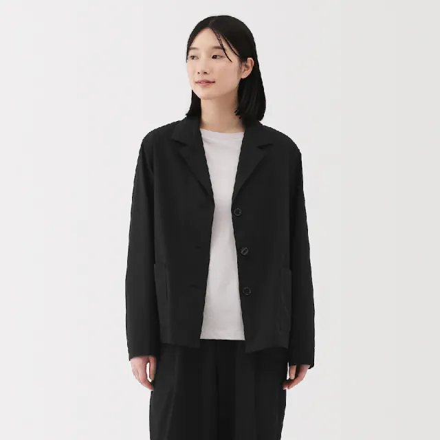 【MUJI 無印良品】女速乾平織布襯衫式外套(黑色/暗藍/深棕)