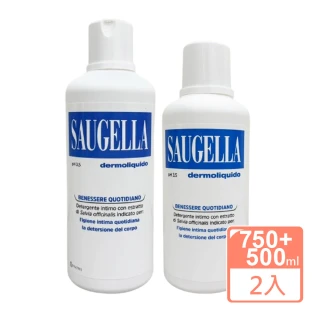 【SAUGELLA 賽吉兒】菁萃潔浴凝露_日用型500ml+750ml 組合(平行輸入)