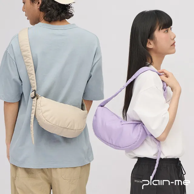 【plain-me】雙11 小型寬帶 半月包 側背包 斜背包 防潑水 小包_PLN3037-242
