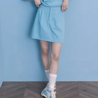 【gozo】A｜小花釦針織涼感運動短裙(兩色)