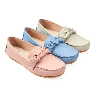 【A.S.O 阿瘦集團】A.S.O 窩心系列-抽皺皮面手縫莫卡辛(女鞋_3色任選)