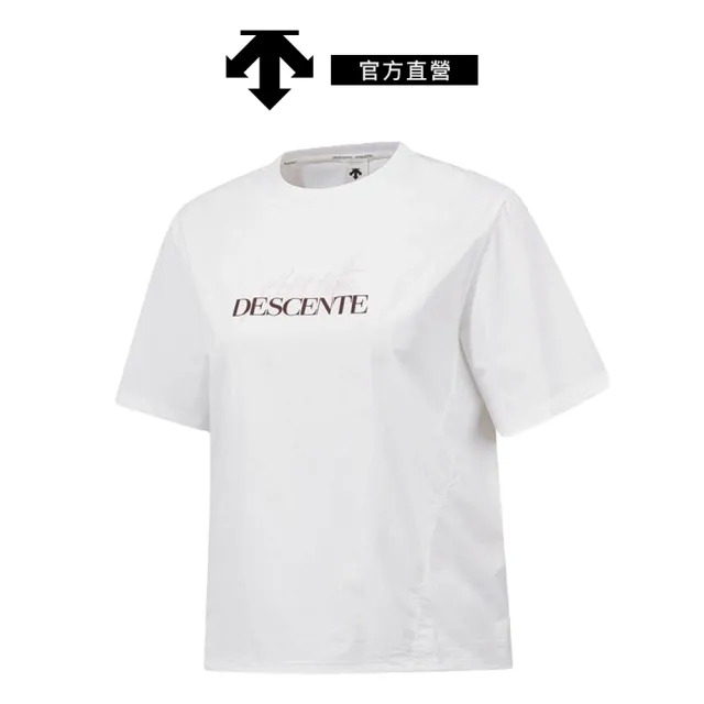 【DESCENTE】迪桑特 女士 透氣涼感短袖T恤(白色)
