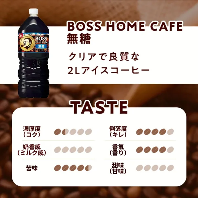 【Suntory 三得利】2000mlx2罐入 BOSS Home Cafe 無加糖黑咖啡 美式珈琲(日本原裝進口飲料 辦公室工作飲品)