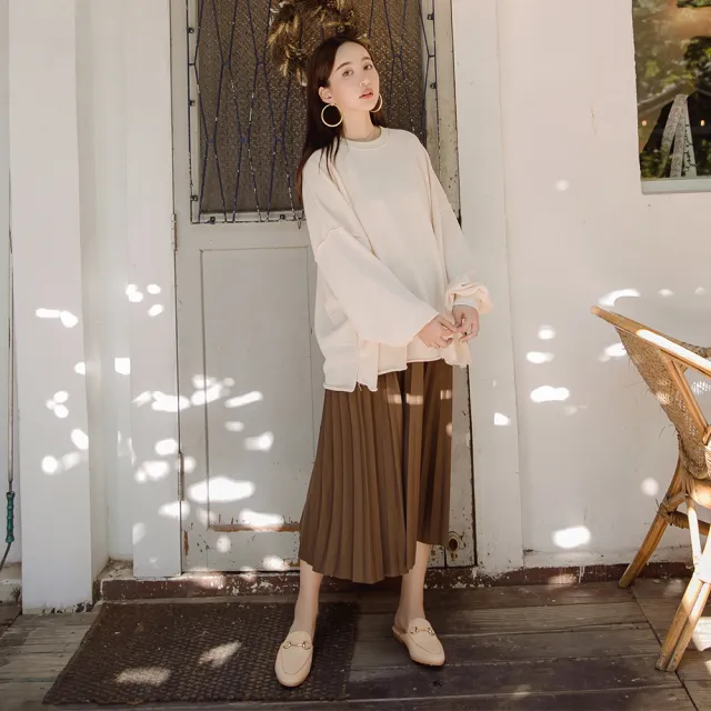 【Ann’S】質感真小羊皮不破內裡金釦穆勒鞋-版型偏小(奶茶杏)