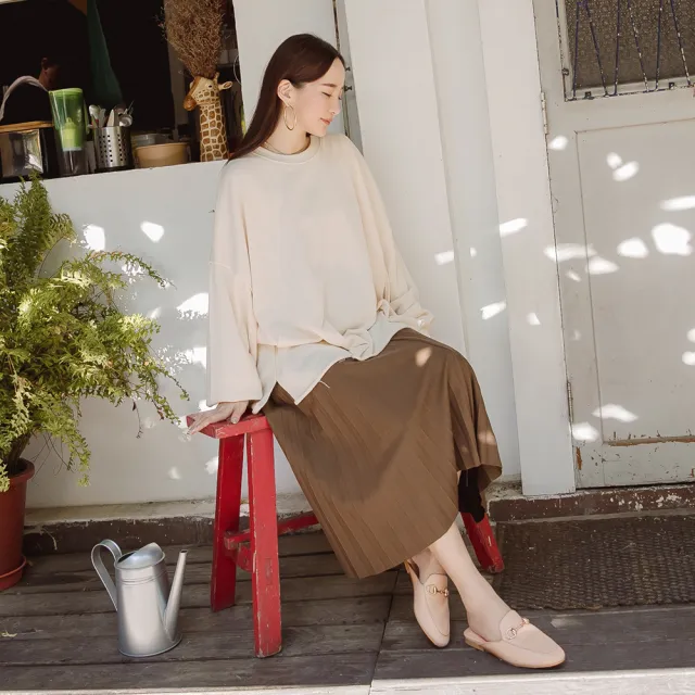 【Ann’S】質感真小羊皮不破內裡金釦穆勒鞋-版型偏小(奶茶杏)