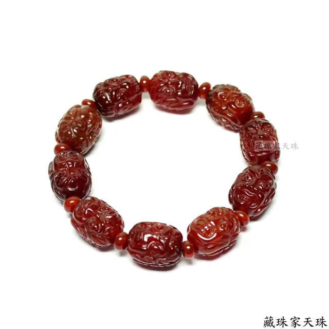 【藏珠家】紅玉髓不動明王天珠手鍊
