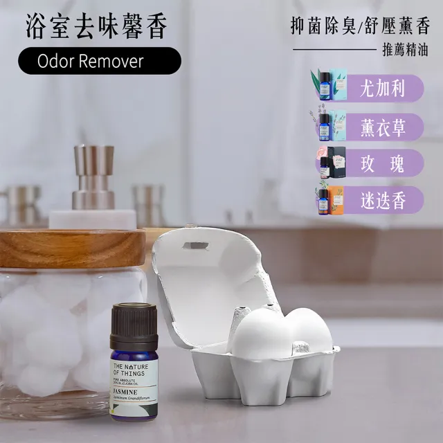 【The Nature of things 自然之事】精油擴香蛋4入禮盒(矽藻土吸濕防潮/車用擴香/去異味/辦公室開運)