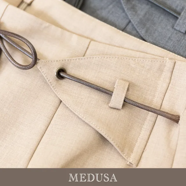 【MEDUSA 曼度莎】現貨-綁繩裝飾嫘縈修身哈倫西裝褲 - 2色（M-XL）｜女西裝褲 哈倫褲 滑順涼感(601-74902)