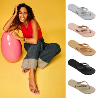 【havaianas 哈瓦仕】拖鞋 女鞋 夾腳拖 素色款 顯腿長 螺旋鞋帶 多款任選 4148801/4147115/4149504