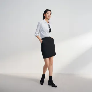 【G2000】商務防潑水防油防汙處理平紋套裝裙-黑色(4625161199)