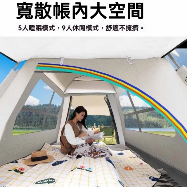 【巨匠】戶外帳篷 3-5人帳篷 便攜式折疊帳篷 露營天幕二合一帳篷 野營帳篷 全套自動一體帳篷(戶外帳篷)