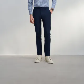 【G2000】男款 柔軟棉彈貼斜紋休閒斜袋褲-沉靛藍色(4616103577)