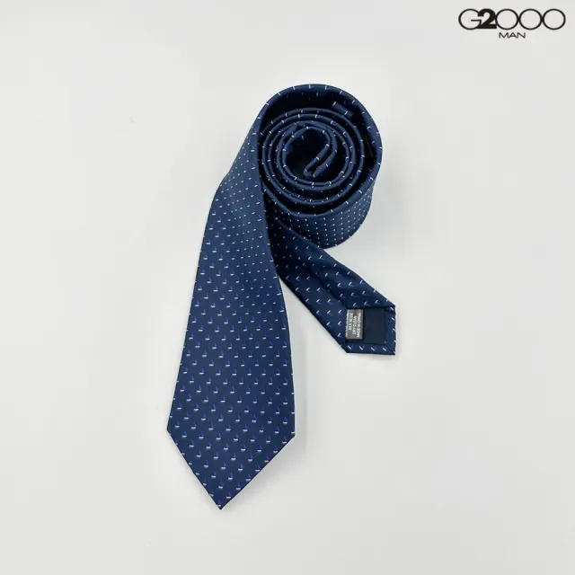 【G2000】男款 絲質印花配襯領帶-荷蘭藍色(4610069078)  面試 職場 通勤穿搭