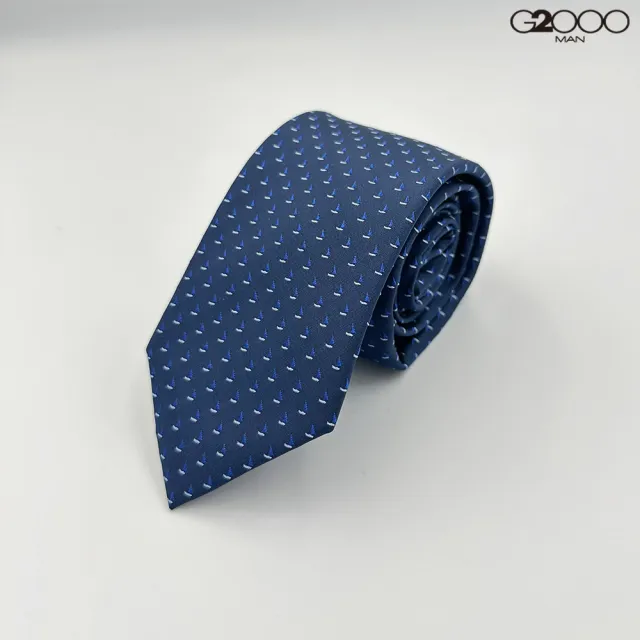 【G2000】男款 絲質印花配襯領帶-荷蘭藍色(4610069078)  面試 職場 通勤穿搭 父親節禮物