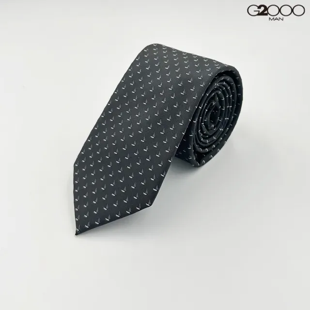 【G2000】男款 絲質印花配襯領帶-黑色(4610069099)  面試 職場 通勤穿搭 父親節禮物