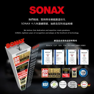【SONAX】機車塑膠保養劑250ML(防老化龜裂、機車美容、機車保養、黑件褪色、塑膠表面亮光劑、防污保護層)