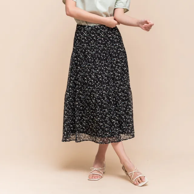 【perng yuh 芃諭名品】浪漫憧憬 印花 切接 層次 褶裙(2025 SS Collection|4A春夏新品上市)