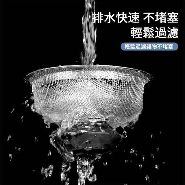 【Dagebeno荷生活】不鏽鋼流理台網狀過濾器 好清洗快速排水免安裝過濾網(3入)