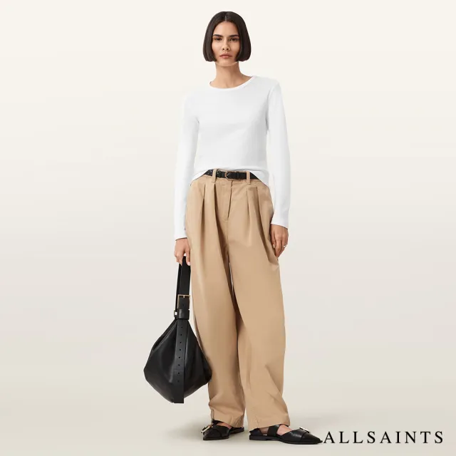 【ALLSAINTS】STEVIE 純棉修身長袖T恤-白 W199JB(修身版型)