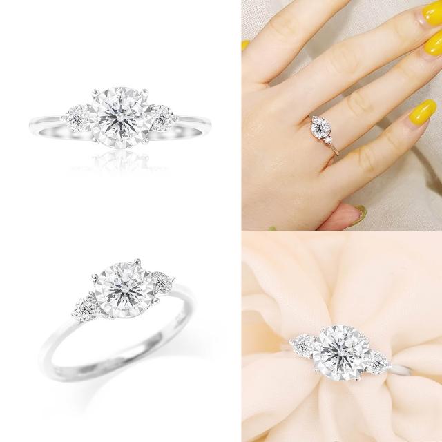 【AURORA 歐羅拉】GIA 30分 F color 圓形  八心八箭天然真鑽 白K 鑽戒  情牽