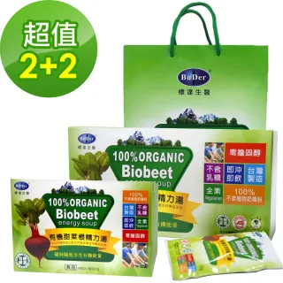 【BuDerR 標達】有機甜菜根精力湯2大+2小禮盒組(附提袋)
