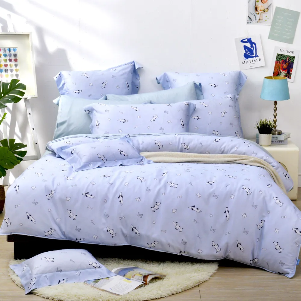 【Great Living 格蕾寢飾】Abelia 100%天絲木漿兩用被床包四件組-加大180x186cm(600織 多款)