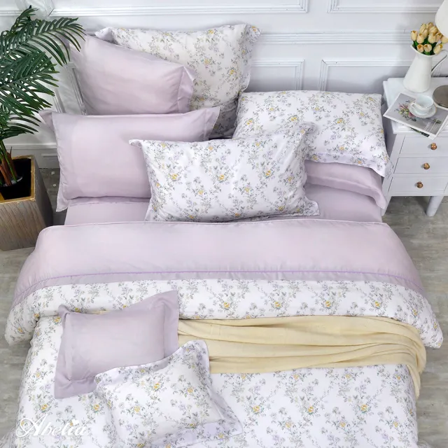 【Great Living 格蕾寢飾】Abelia 100%天絲木漿兩用被床包四件組-加大180x186cm(600織 多款)