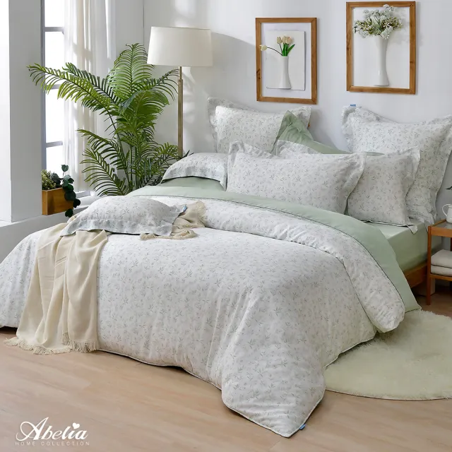 【Great Living 格蕾寢飾】Abelia 100%天絲木漿兩用被床包四件組-加大180x186cm(600織 多款)