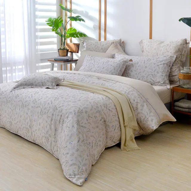 【Great Living 格蕾寢飾】Abelia 100%天絲木漿兩用被床包四件組-加大180x186cm(600織 多款)