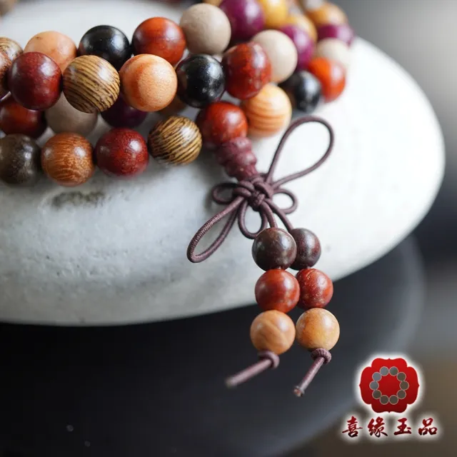 【喜緣玉品】多寶檀木 吉祥 108顆念佛珠(8mm)(開運風水)