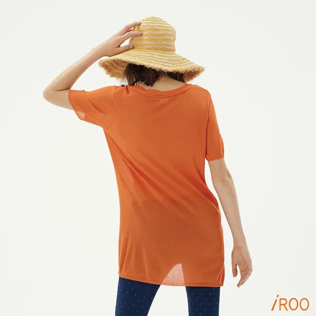 【iROO】前短後長針織上衣