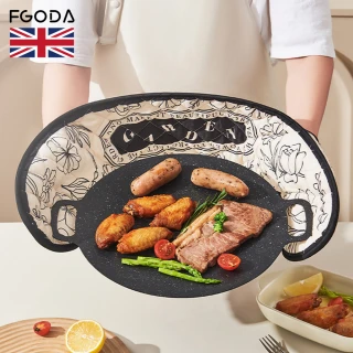 【英國FGODA】連體式棉麻隔熱防燙手套-多款可選(隔熱手套/烘焙手套/微波爐手套)