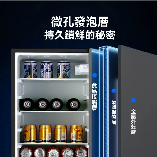 【Lexiang樂享】110v冷藏櫃56L 透明門冰吧冷藏飲料小冰箱小型冷櫃靜音酒櫃商用展示櫃小冰櫃(冷藏櫃/冰箱)