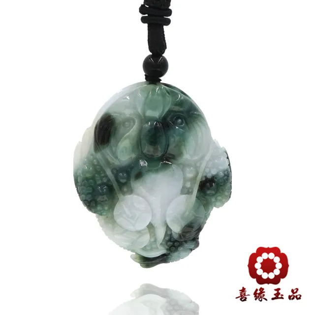 【喜緣玉品】三腳金蟾 天然翡翠A貨 飄花 玉珮-僅此一品(開運風水)(直)