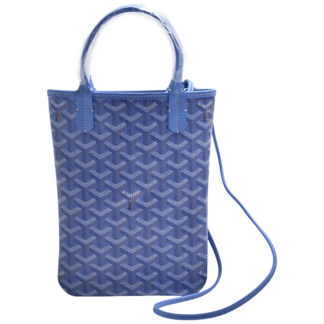 【GOYARD 高雅德】經典Poitiers☆系列滿版LOGO手工帆布內襯花卉手提/斜背包(藍色-限量版POIEFLPMLT-BLUE)