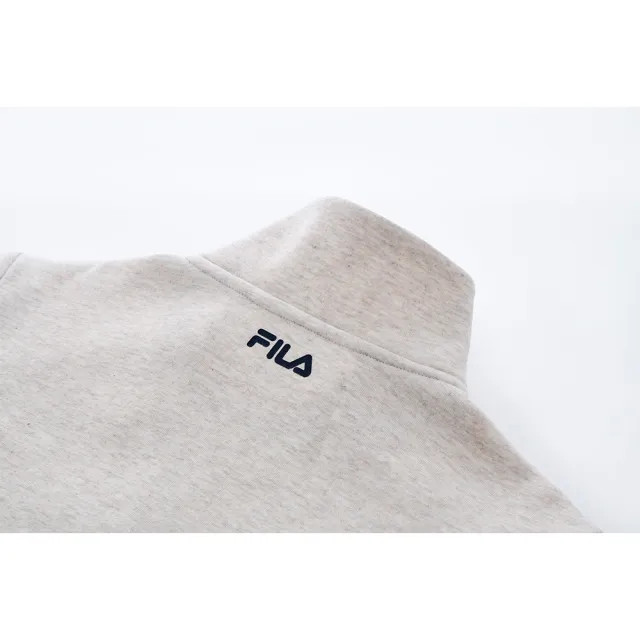 【FILA】KIDS 童半門襟長袖T恤-卡其(1TEY-8701-KK)