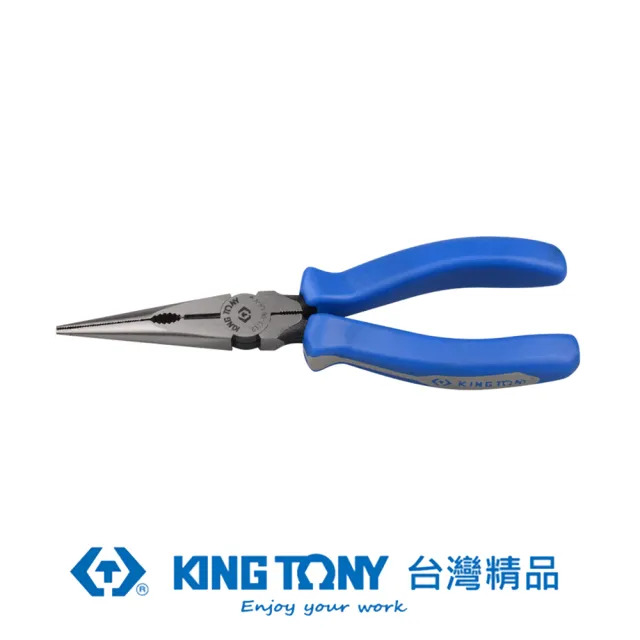 【KING TONY 金統立】專業級工具 日式尖嘴鉗 粗柄 6-1/2英吋(KT6313-06)