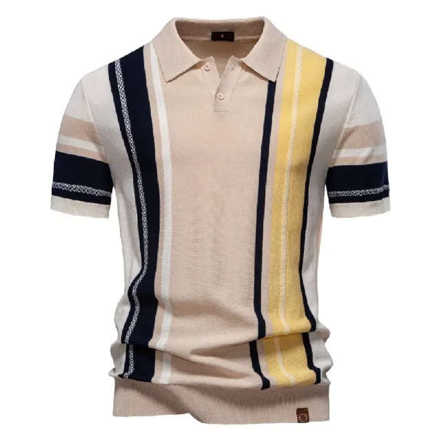 【巴黎精品】多款男上衣POLO衫針織衫短袖襯衫針織T恤簡約高彈力修身休閒男裝(緹花高爾夫球衫n1kn11)