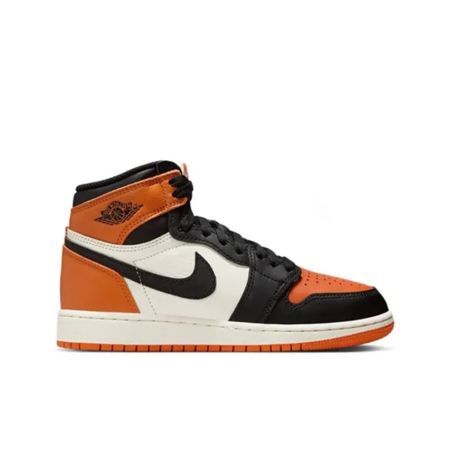 【NIKE 耐吉】Air Jordan 1 Retro High OG 2025 黑橘 GS 大童 高筒 柔軟 皮革 休閒鞋 大童鞋 FD1437-008