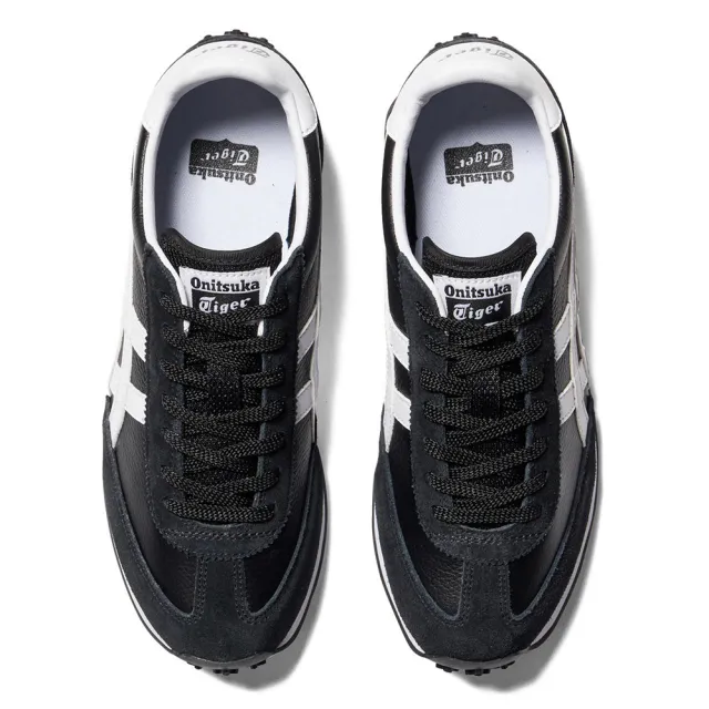 【Onitsuka Tiger】鬼塚虎 黑底白虎爪紋皮革 EDR 78 休閒鞋 (1183B411-001)